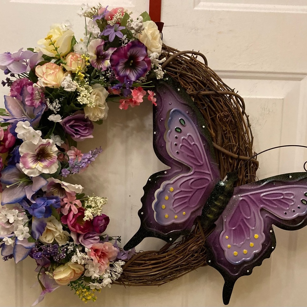 Beautiful Purple Grapevine Wreath.